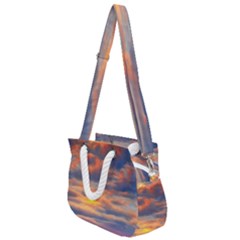 Serene Sunset Over Beach Rope Handles Shoulder Strap Bag