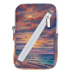 Serene Sunset Over Beach Belt Pouch Bag (large) by GardenOfOphir