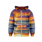 Summer Sunset Over The Ocean Kids  Zipper Hoodie