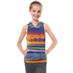 Summer Sunset Over The Ocean Kids  Sleeveless Hoodie