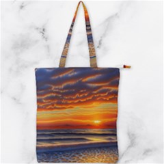 Nature s Sunset Over Beach Double Zip Up Tote Bag by GardenOfOphir
