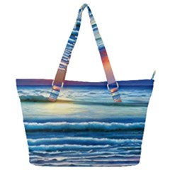 Sunset Beach Waves Full Print Shoulder Bag by GardenOfOphir