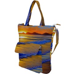 Waves Of Gold Shoulder Tote Bag by GardenOfOphir