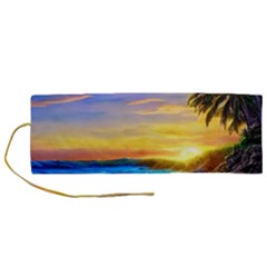 Sunrise At The Beach Roll Up Canvas Pencil Holder (m) by GardenOfOphir