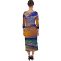 Nature Sunset Quarter Sleeve Midi Bodycon Dress View2