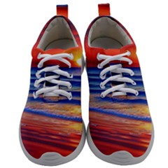 Golden Sunset Over Beach Mens Athletic Shoes