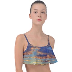 Sunrise Over The Sand Dunes Frill Bikini Top by GardenOfOphir