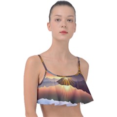 Majestic Lake Frill Bikini Top by GardenOfOphir