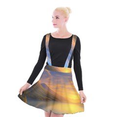 Benevolent Sunset Suspender Skater Skirt by GardenOfOphir