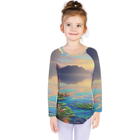 Breathtaking Sunset Kids  Long Sleeve Tee by GardenOfOphir