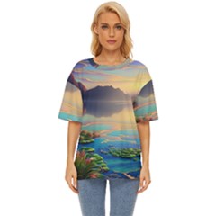 Breathtaking Sunset Oversized Basic Tee by GardenOfOphir