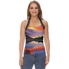 Flaming Sunset Basic Halter Top by GardenOfOphir