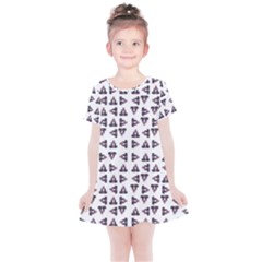 Happy Hound Funny Cute Gog Pattern Kids  Simple Cotton Dress by dflcprintsclothing