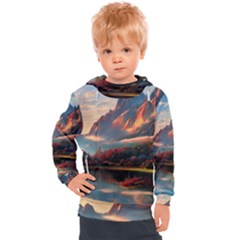 Opulent Sunset Kids  Hooded Pullover by GardenOfOphir