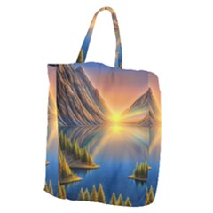 Remarkable Lake Sunset Giant Grocery Tote