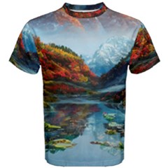 Breathtaking Landscape Scene Men s Cotton Tee by GardenOfOphir