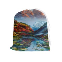 Breathtaking Landscape Scene Drawstring Pouch (xl) by GardenOfOphir