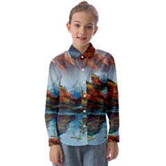 Breathtaking Landscape Scene Kids  Long Sleeve Shirt by GardenOfOphir