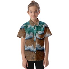 Abstract Waves Summertime On The Sea Kids  Short Sleeve Shirt