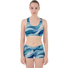 Abstract Blue Ocean Waves Work It Out Gym Set by GardenOfOphir