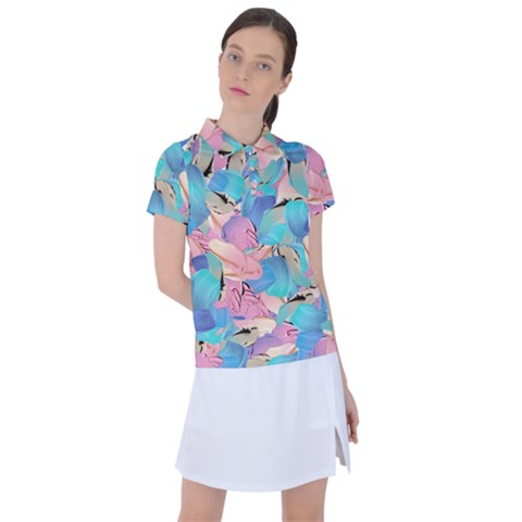 Painting Watercolor Abstract Design Artistic Ink Women s Polo Tee by Ravend