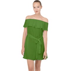 Light Seaweed Green	 - 	off Shoulder Chiffon Dress by ColorfulDresses