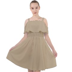 Warm Sand	 - 	cut Out Shoulders Chiffon Dress by ColorfulDresses