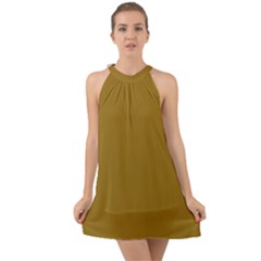 Drab Brown	 - 	halter Tie Back Chiffon Dress by ColorfulDresses