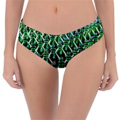 Bottles Green Drink Pattern Soda Refreshment Reversible Classic Bikini Bottoms by Ravend