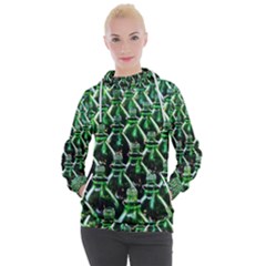 Bottles Green Drink Pattern Soda Refreshment Women s Hooded Pullover by Ravend