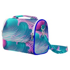 Pink Waves On The Beach Satchel Shoulder Bag by GardenOfOphir