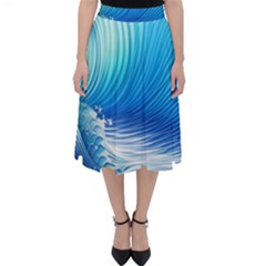 Nature s Beauty; Ocean Waves Classic Midi Skirt by GardenOfOphir