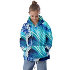 Blue Water Reflections Kids  Oversized Hoodie