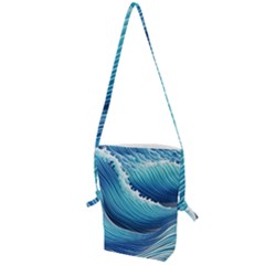 Simple Summer Wave Pattern Folding Shoulder Bag by GardenOfOphir