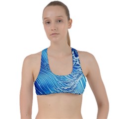 Wave Beach Iii Criss Cross Racerback Sports Bra by GardenOfOphir