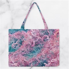 Ocean Waves In Pink Ii Zipper Medium Tote Bag by GardenOfOphir