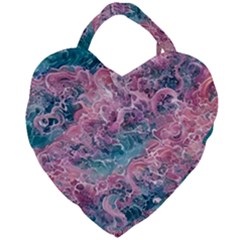 Ocean Waves In Pink Ii Giant Heart Shaped Tote