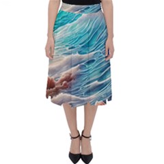 Waves Of The Ocean Classic Midi Skirt by GardenOfOphir