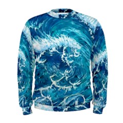 Abstract Blue Ocean Waves Iii Men s Sweatshirt by GardenOfOphir