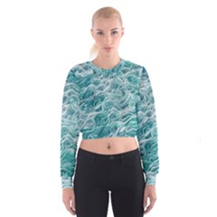 Nature Ocean Waves Cropped Sweatshirt