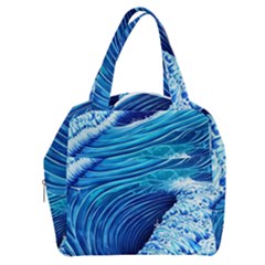 Simple Blue Ocean Wave Boxy Hand Bag