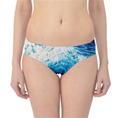 Abstract Blue Ocean Wave Ii Hipster Bikini Bottoms by GardenOfOphir