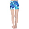 Blue Ocean Wave Watercolor Kids  Sports Shorts View2