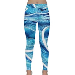 Blue Wave Classic Yoga Leggings by GardenOfOphir