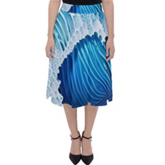 Beach Wave Classic Midi Skirt by GardenOfOphir