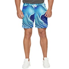 Wave Men s Runner Shorts by GardenOfOphir