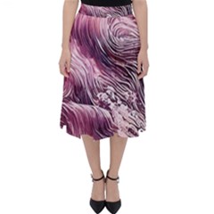 Abstract Pink Ocean Waves Classic Midi Skirt by GardenOfOphir