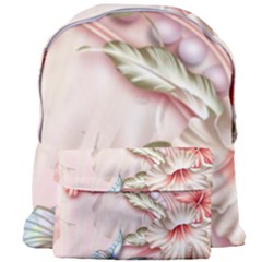 Glory Floral Exotic Butterfly Exquisite Fancy Pink Flowers Giant Full Print Backpack