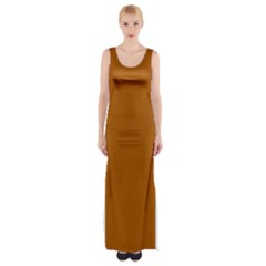 Windsor Orange	 - 	thigh Split Maxi Dress by ColorfulDresses