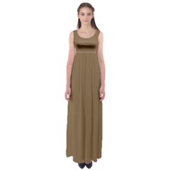 Raw Umber Brown	 - 	empire Waist Maxi Dress by ColorfulDresses